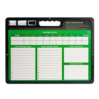 Murray Sporting Goods Premium Coaches Clipboard | Double-Sided Dry Erase Marker Board for Basketball, Baseball, Soccer, Football, Hockey (Marker Included) - style: Baseball