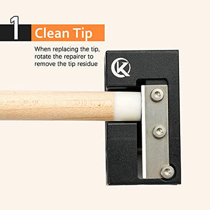 KONLLEN 8-in-1 Cue Tip Repair Tool Billiard Accessory | Multi-function repair tool, shaping trimming burnishing, cue maintenance accessory