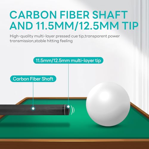 Carbon Fiber Pool Cue 58" 2-Piece Cue Stick Professional Cue Carbon Technology Low Deflection Billiard Cues（Weight can be Adjusted） - color: Aurora, size: 13mm