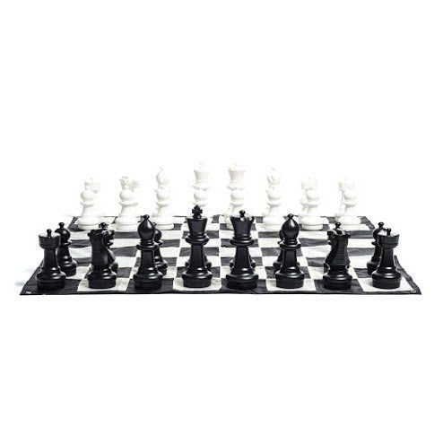 MegaChess Giant Chess Set - 25 inch King with Giant Checkers Set and Giant Quick Fold Chess Mat