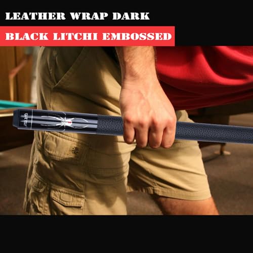 CUEELF Carbon Fiber Pool Cue Stick Leather Wrap Professional Low Deflection Billiard Cue Stick 12.5mm Carbon Fiber Technology Pool Cue - color: CA-SP-BLACK