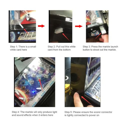 Mini Pinball Machine Game Toy, Electronic Tabletop Arcade with Digital Scoreboard and LED Lights, Fun Retro Desktop Ball Shooting Toy for Kids Adults, Ideal Party Favor