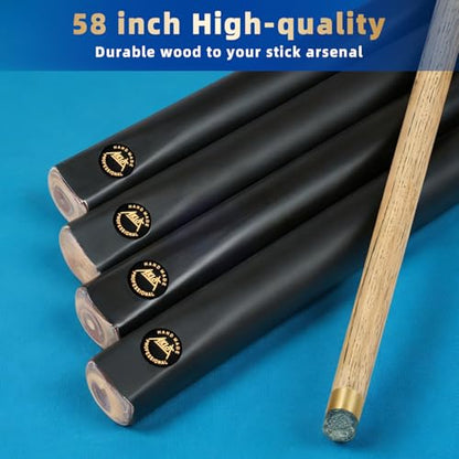 AKLOT Pool Cues Sticks, 57" /36" Billiard Cues Sticks 13/12mm Tip One Piece Wood Pool Cue with 20/12oz Pool Sticks for Adults Beginners Small Spaces Bar - size: Black Pool Cues Set of 4