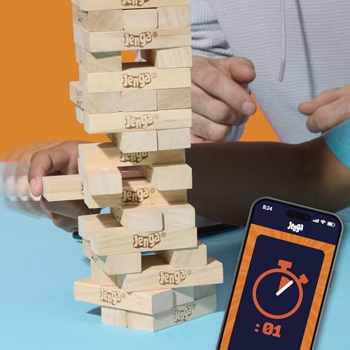 Official Hasbro Games Jenga Game | Digital Die for 6 More Ways to Play | Original Wood Block Game | Stacking Tower | Ages 6+ | 1+ Players | Party Games