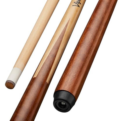 Viper 48-Inch 18-Ounce Commercial House 1 Piece Canadian Maple Billiard Pool Cue with 13mm Le Pro Leather Tip, Brown