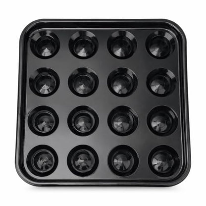 Pool Ball Tray, Billiard Ball Holder Tray, Billiards Standard Pool Ball Tray for 16 Balls, Black Plastic Pool Ball Carrying Tray for Full Set Regulation Size Billiard Balls Balls Pool Accessory