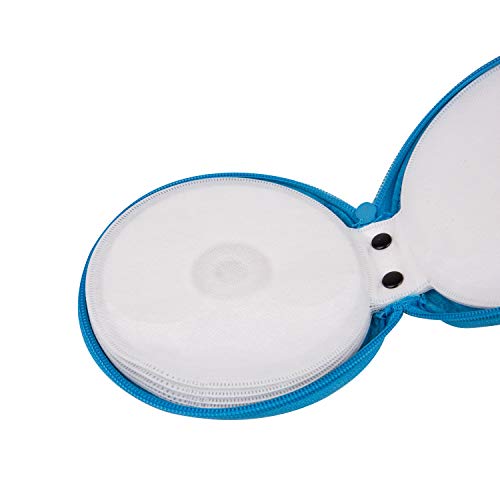 ELEZAY Small CD Case Round Felt 20 Capacity CDs Storage Wallet DVD Disc Holder, Blue - color: B-Blue