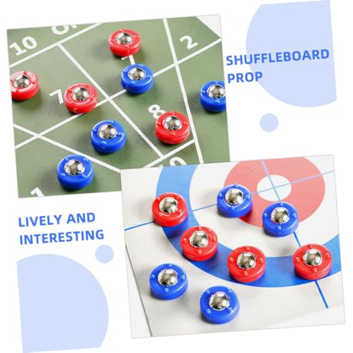 LIOOBO 20pcs Mini Shuffleboard Replacement Pucks Set Tabletop Shuffleboard Accessories for Indoor Games Sturdy Roller Beads for Curling Fun