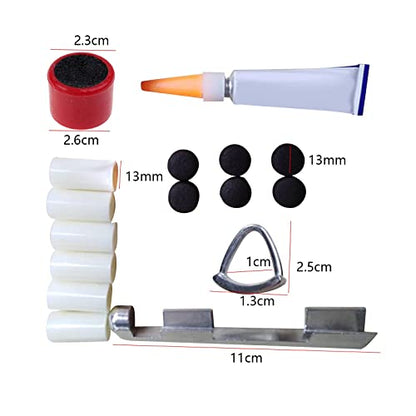 kowaku 15 Pieces Cue Tip Repair Pool Cue Ferrules Billiard Cue Clamp Aluminum Alloy Sander Glue Kit Suitable for Cue Maintenance Repairing Home Use