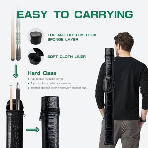 Carbon Fiber/Canadian Maple Pool Cue Stick 58" 20oz, Professional Billiard Stick with 3/8×8/5/16x18 Pin Joint & 13mm Tip, Pool Sticks for Adults Bar or House Use for Billiard Players - style: B88 Pool Cue with Case