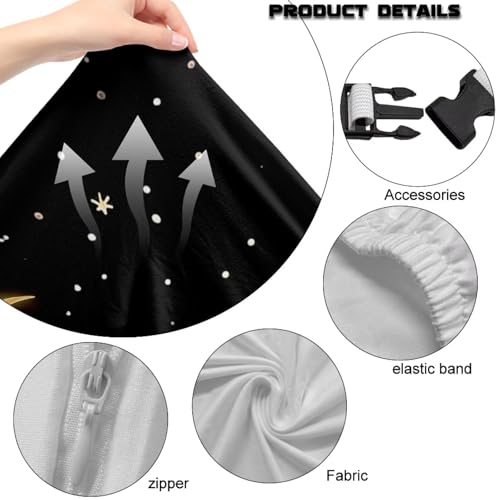 Suobstales Butterfly Moon Flower Print Game Chair Cover with 1 Pair Armrest Cover, Anti-Scratch Protection Rotating Chair Slipcovers, Stretchy Covers for Racing Gaming Chair - color: Butterfly Moon Flower