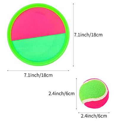 Hxezoc Toss and Catch Ball Set Catch Game Toys with 4 Paddles 6 Balls and 1 Storage Bag, Ball Sports Toys for Kids and Adults Family School Outdoor Games, Beach Playground Yard Games Supplies