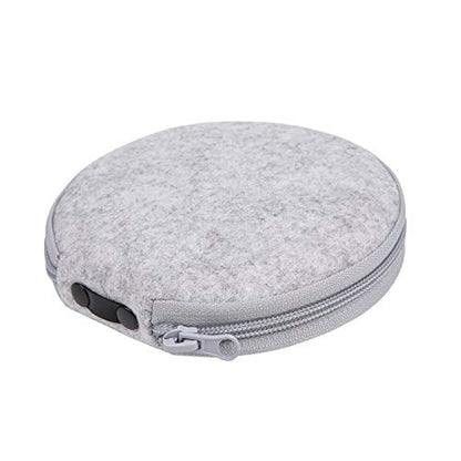 ELEZAY Small CD Case Round Felt 20 Capacity CDs Storage Wallet DVD Disc Holder,Light Grey - color: C-LightGray