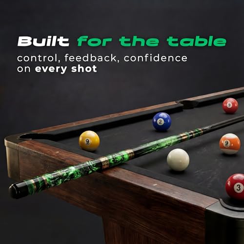 IgnatGames Premium Pool Cue Stick – 58" 2-Piece, Canadian Maple Cue with 12.5mm AirStrike Shaft, Premium Case & Accessories - color: Wildstrike, size: 20 oz