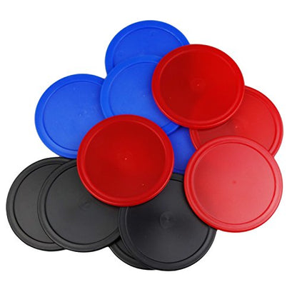 12 Pack 2.5 Inch Air Hockey Pucks for Small Size Table - color: Red Blue Black