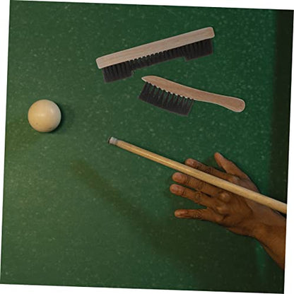 Toyvian 2Pcs Pool Table Cleaning Brush Set Natural Wooden Handle Billiards Felt Cleaner Dust Brush for Billiard Table Accessories