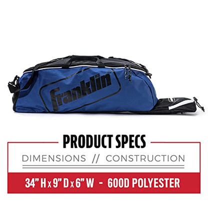 Franklin Sports Youth Baseball + Softball Bat Bag - Boys + Girls Tee Ball, Softball + Baseball Bag for Kids - color: Navy