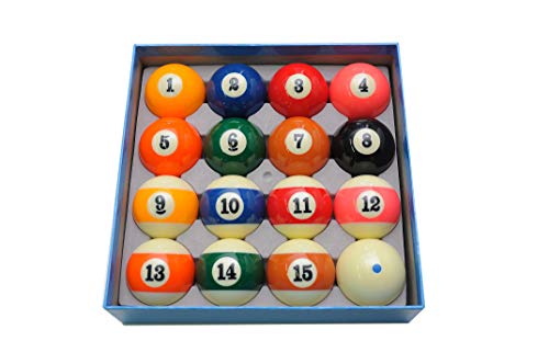 Pool Table Billiard Ball Set - Regulation Size 2-1/4" Full 16 Pool Ball Set … - color: Deluxe
