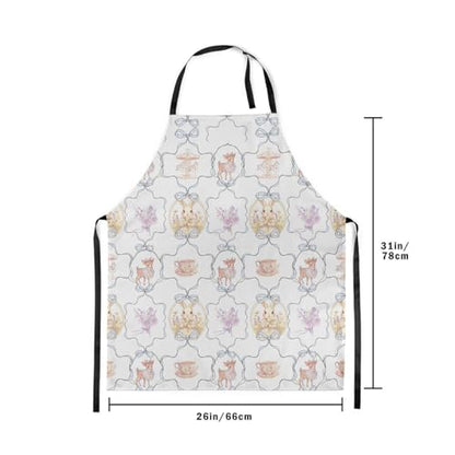 Castle Fairy Cute Rabbit Deer Kitchen Apron - color: Bow Rabbit