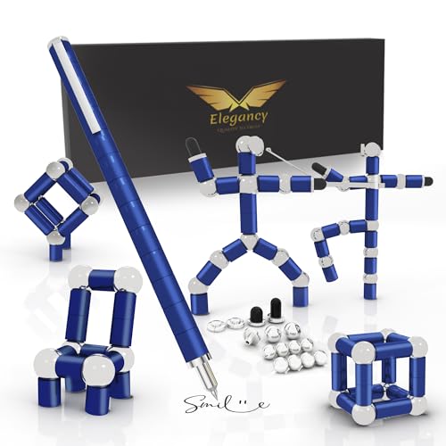 Fidget Pen Unique Fidget Toys Magnet Gel Pen Gadget for Men, Creative Stress Relief Office Desk Tool, Innovative Gift for Teenagers, Adults Magnetic Pen - color: Blue