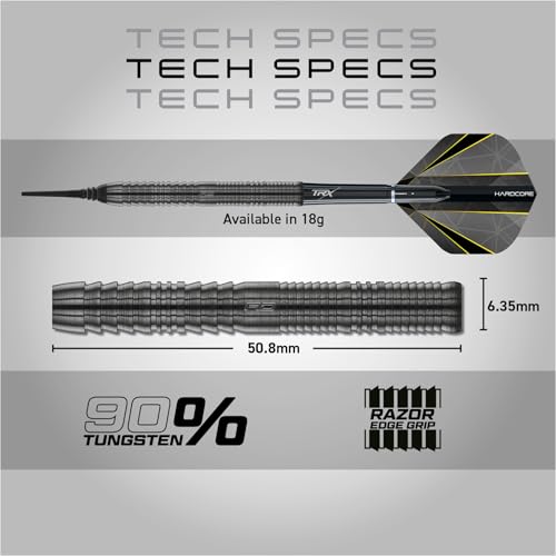 RED DRAGON Darts – Seren Onyx Series - 90% Tungsten Professional Soft tip Darts Set with Dart Flights and Dart Shafts (Stems) - Available in Four Styles - style: Seren 1
