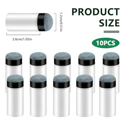 Billiard Cue Tips Replacement Kit, 12mm Screw On Pool Stick Tips with White Ferrules, Blue, 10 Sets