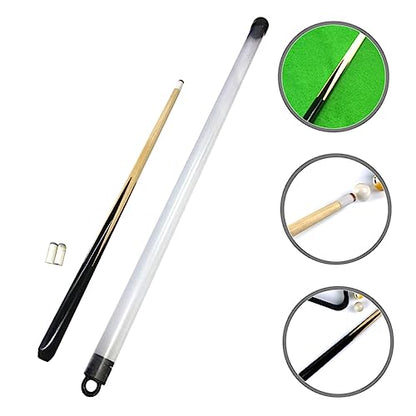 POPETPOP Wooden Billiard Cue Stick for Boys and Girls Short Pool Stick Storage Tube for Skills Spaces Design for Young Players