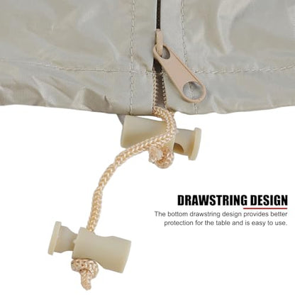Table Tennis Table Cover with Zipper Waterproof Dustproof Sunproof Ping Pong Table Cover for Indoor Outdoor Foldable Table Tennis Tables Beige 155x75x144cm