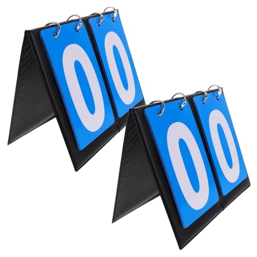 Happyyami 2pcs Portable Dual-Sided Flip Scoreboard for Basketball Games with Quick Flip Mechanism Lightweight Tabletop Score Keeper for Sports Matches Use Design Enhances Visibility and