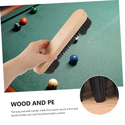 Happyyami 2pcs Wooden Pool Table Brush Set Billiard Cleaner for Dust Removal Includes Brush Rail Cleaner Essential Billiards Accessory for Club Home Use