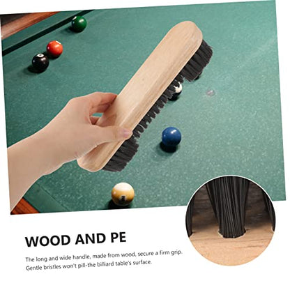 Happyyami 2pcs Wooden Pool Table Brush Set Billiard Cleaner for Dust Removal Includes Brush Rail Cleaner Essential Billiards Accessory for Club Home Use