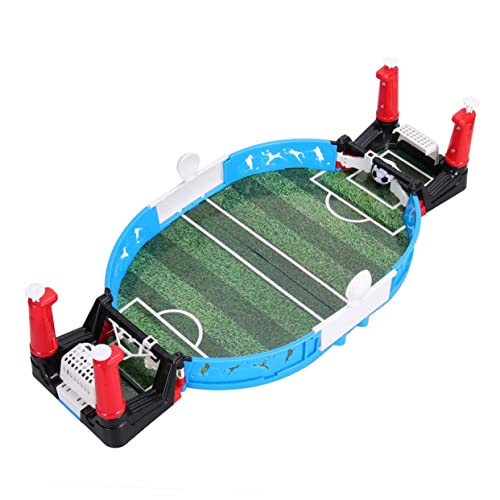 Toyvian Mini Tabletop Foosball Soccer Game for Compact Plastic Football Machine with Mini Balls and Accessories Portable Playset for Childrens Hand Eye Coordination and Fun