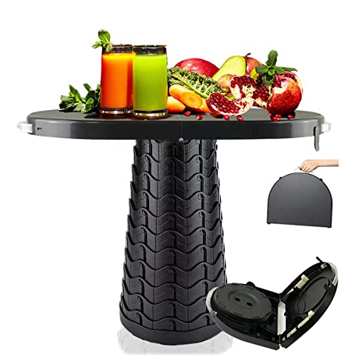 Portable Folding Table and Stool 2 in 1, Lightweight Collapsible Table for Camping Picnic Beach, Small Foldable Table for Party