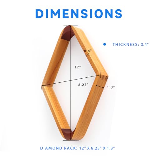 GSE Games & Sports Expert Solid Wood Billiard 8-Ball Triangle / 9-Ball Diamond Pool Ball Racks for 2-1/4" Pool Balls, Pool Table Accessories - color: 2-Tone Oak, style: 9-Ball Diamond Rack
