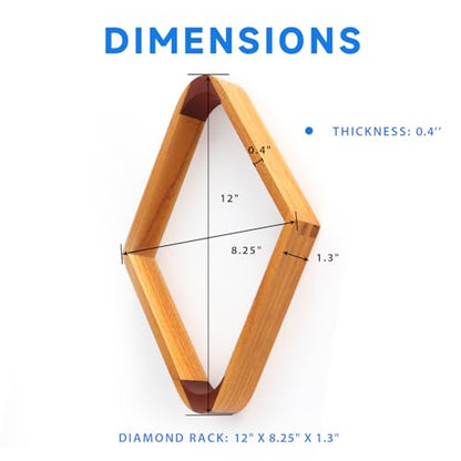 GSE Games & Sports Expert Solid Wood Billiard 8-Ball Triangle / 9-Ball Diamond Pool Ball Racks for 2-1/4" Pool Balls, Pool Table Accessories - color: 2-Tone Oak, style: 9-Ball Diamond Rack