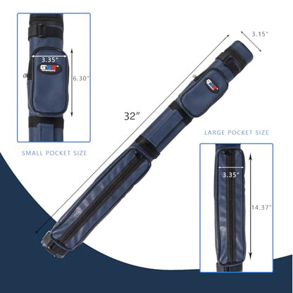 GSE Games & Sports Expert 2x2 Deluxe Hard Billiard Pool Cue Stick Carrying Case, Billiard Cue Case, Billiards Accessories (Several Colors Available) - color: Square - Blue