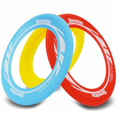 Senston Flying Disc Easily Catch and Throw Sports Disc 9.5 Inch Flying Discs for All Levels - color: Blue/Red/Yellow
