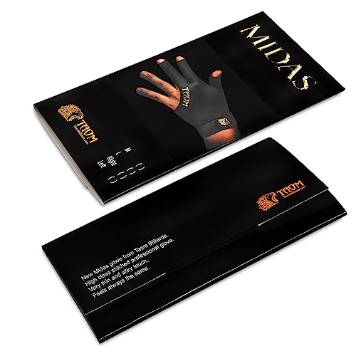 TAOM Midas Ultra Silky Thin Billiards Pool Cue Gloves Left Bridge Glove for Right Handed Player Size Large (L)