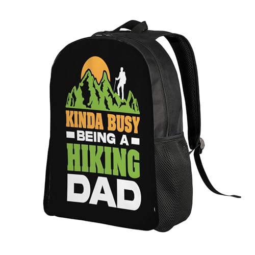 Kinda Busy Being A Hiking Dad Backpacks For Men Women Book Bag Travel Hiking Camping Work Lightweight - color: Ye22