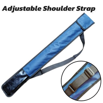 Pool Cue Case,1/2 Billiard Cue Bag,1X1 PU Billiard Stick Bag, 2-Piece Cue Pool Stick Carrying Case - color: Dark Blue and Black