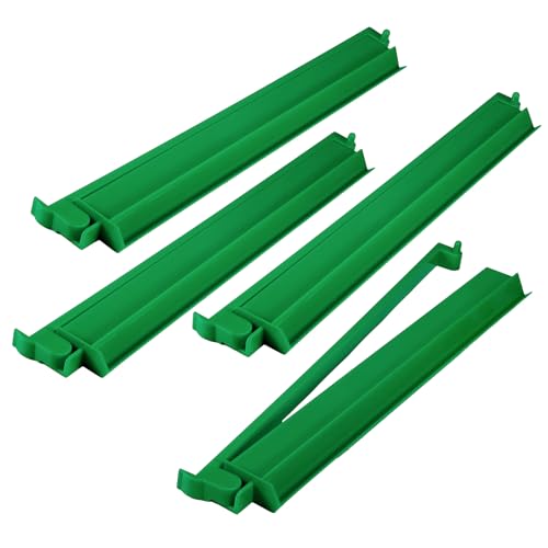4 Pcs 18.7 Inch Green Acrylic Mahjong Tile Racks with Pushers for Game Night American Mahjong Racks Tile Set for Mah Jong Lovers and Beginners - color: Green
