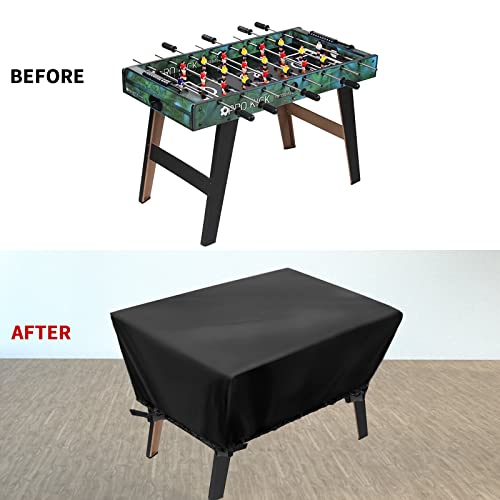 Foosball Table Cover - Waterproof football table Soccer Table Cover Outdoor Indoor Foosballs Table Covers - 57"L×45"W×30"H, Black - size: 57"L×45"W×30"H