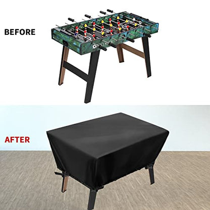 Foosball Table Cover - Waterproof football table Soccer Table Cover Outdoor Indoor Foosballs Table Covers - 57"L×45"W×30"H, Black - size: 57"L×45"W×30"H