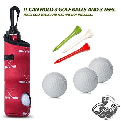4 Pieces Golf Tee Holder Golf Ball Carry Bag Pouch Ball Holder Keychain Belt Clip Gifts Accessories - color: Vivid Color