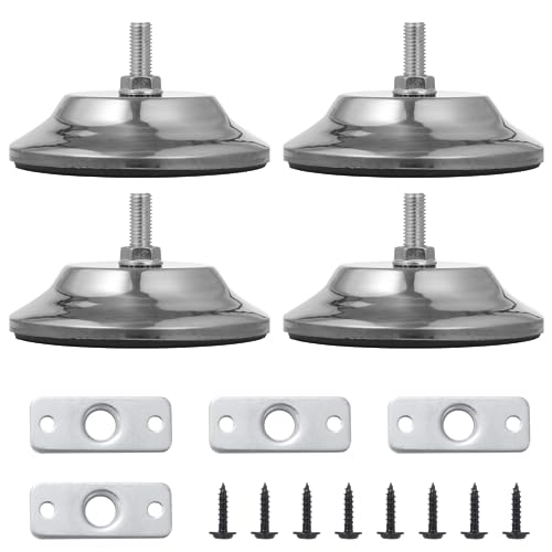 Billiard Table Leg Levelers, 4 Pcs Pool Table Leg Leveling Risers 5’’D with Adjustable Height, Robust Metal Table Leveling Feet for Billiard Tables, Ping-Pong Tables, Soccer Tables