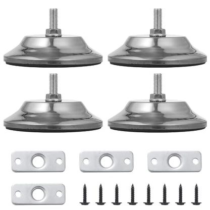 Billiard Table Leg Levelers, 4 Pcs Pool Table Leg Leveling Risers 5’’D with Adjustable Height, Robust Metal Table Leveling Feet for Billiard Tables, Ping-Pong Tables, Soccer Tables