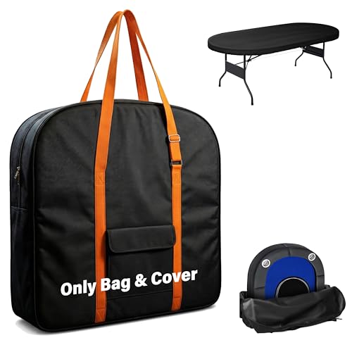Foldable Poker Table Bag + Protective Cover (Fits 71" Tables) | 600D Oxford Fabric + Silver-Coated Dustproof Layer, Adjustable Shoulder Strap & Multi-Pocket Storage - size: 71 inch