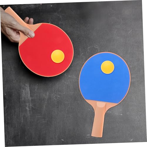 KOMBIUDA Outdoor Table Tennis Set with Elastic Pong Balls Ergonomic Plastic Paddles Comfortable Grip for Outdoor Pong Games and Competitive Play Includes Long-Handle Rackets and Bright