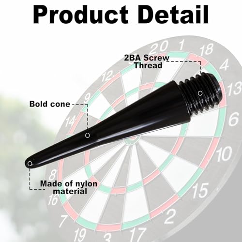 200 Pack 2BA Thread Soft Dart Tips - Premium Plastic Replacement Points, Essential Accessories for Electronic Dartboards & Soft Tip Darts, Good Gifts for Men Women