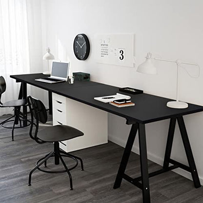 Kaboon Black Table Top 23.62" D x 59.1" W, Solid One-Piece Desktop, Universal Wood Countertop, Reversible Laminate Top, Double Desks, L-Desk DIY, for Home and Commercial - color: Black, size: 60x24
